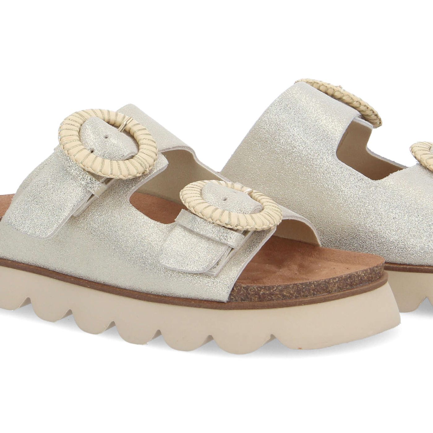 SANDY SLAP W - GLITTER SUEDE - GOLD